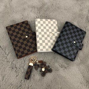 Checkered Agenda Planner Notebook A6 in White